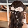 Sweet Polka Dot Bow Hair Clip Cloth Sweet Hair Accessories Fashionable Ribbon Banana Clip  Party