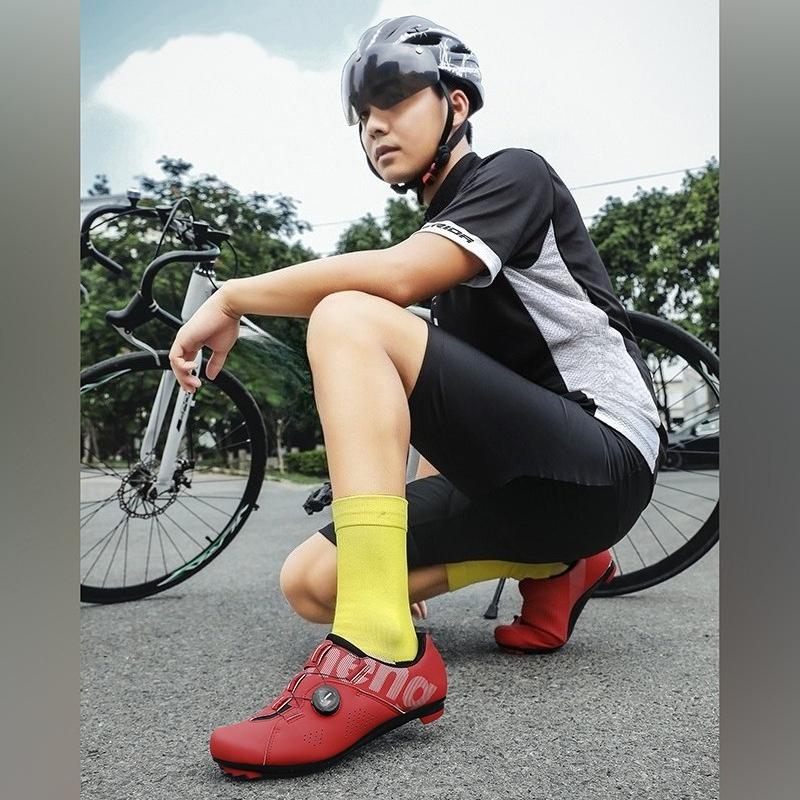 Stivali da Bicicletta Unisex per Esterno Mountain Bike Bici da Strada Stivali Moda Negozio di Ciclismo Scarpe Autobloccanti per Bici da Strada da Donna/Uomo Traspiranti