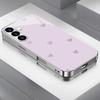 Purple heart-shaped tempered glass phone case suitable for Samsung Galaxy S26 S25 S24 S23 S22 S20 FE/Ultra/Plus anti fingerprint