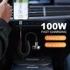 100/66W USB Type C Spring Telescopic Quick Charger Wire 6A Spring Short Data Cable Car Phone Charger USB Cable for iPhone 16 15