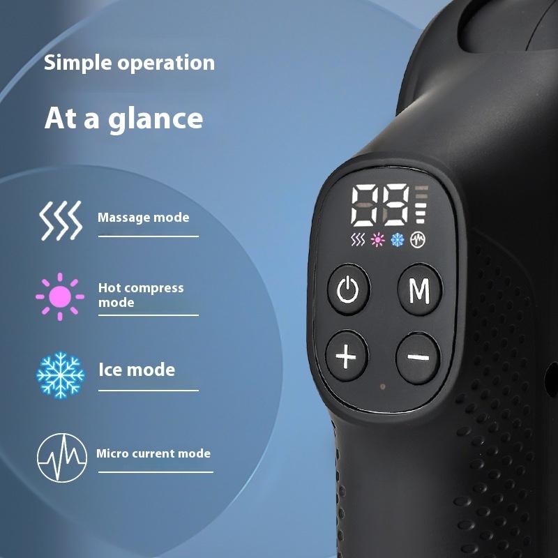 Multi Functional Fascia Gun Muscle Relaxation Massage Electric LCD Gun Hot Compress Pulse Silent Hot Cold Alternating Massager