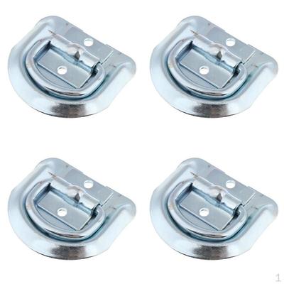 4 Stück D-Ring Zurröse mit versenkter Pfanne Heavy Duty für LKW/Tieflader Silber