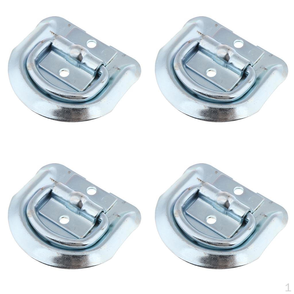 

4 шт. D-образное крепежное кольцо с утопленной чашкой, сверхпрочное, для грузовика/платформы, серебристое