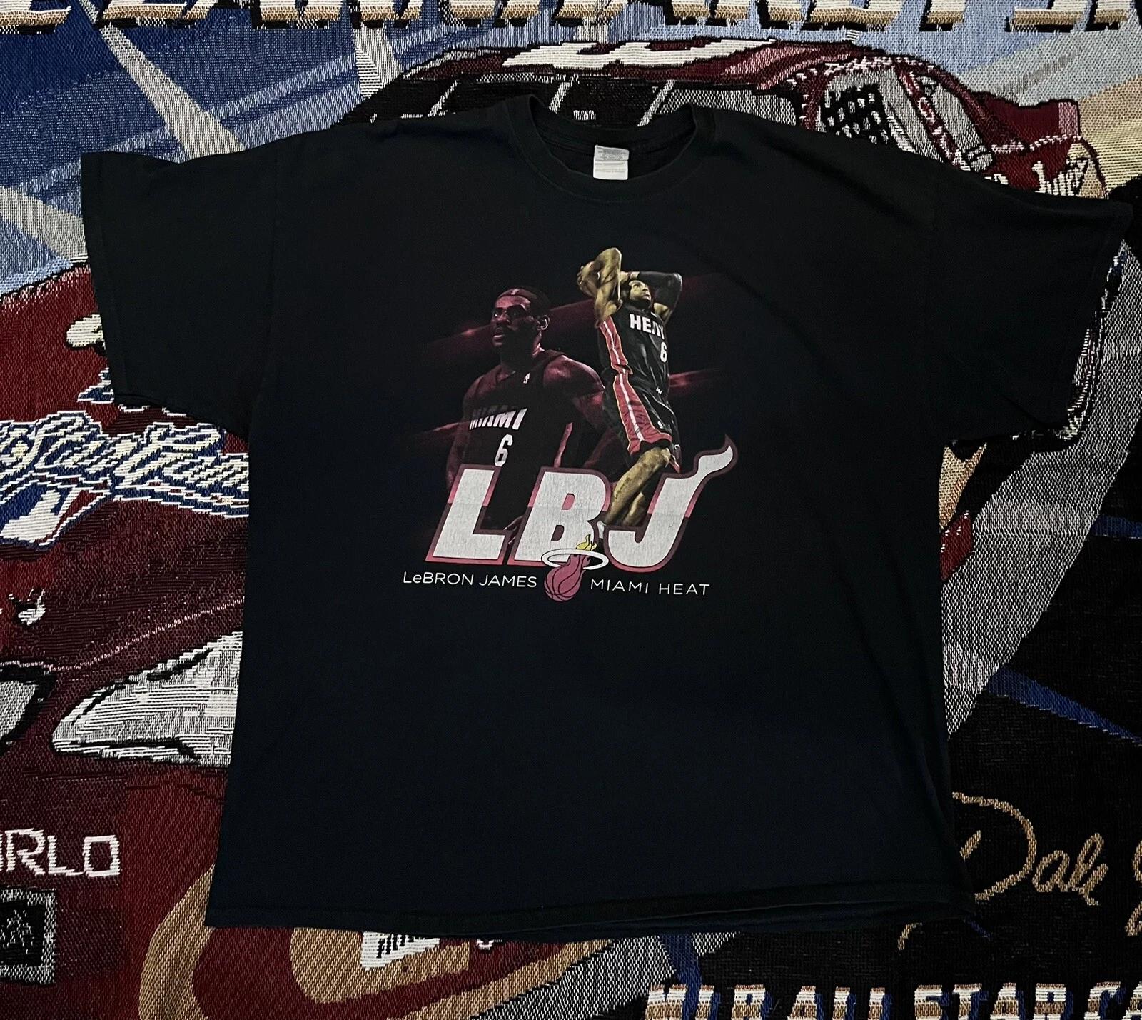 Y2k Lebron James Shirt LBJ XXL Gildan Miami Heat Player Tee Face 3XL