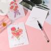 5Pcs Portable Cute Flower Thank You Card Three-Dimensional Bouquet Greeting Cards Birthday Greeting Card For Mother's Day Gift