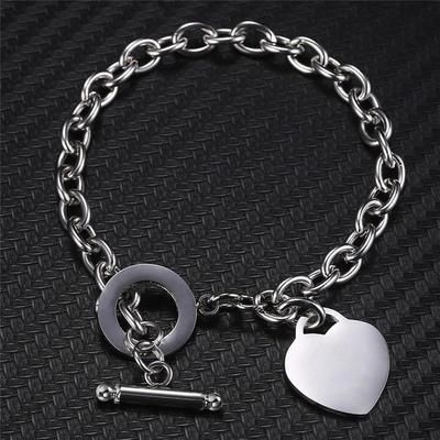Women Bracelets Stainless Steel Chain Heart Charms European and American Fashion Minimalist Love OT Buckle Peach Heart Shaped