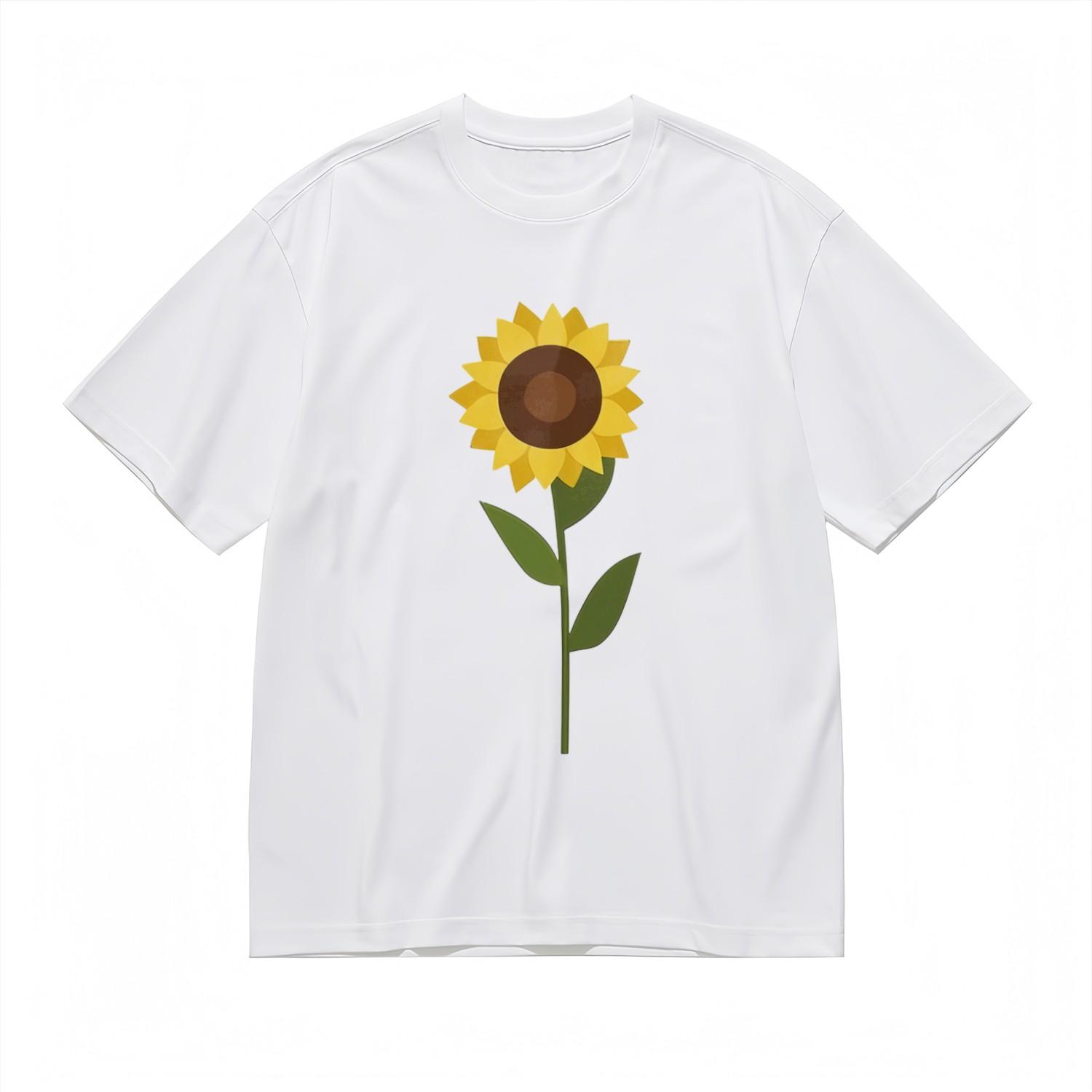 Women s Comfortable Breathable Classic T-Shirt Mens Womens Tees Top Minimalist Sunflower Cotton Tee S
