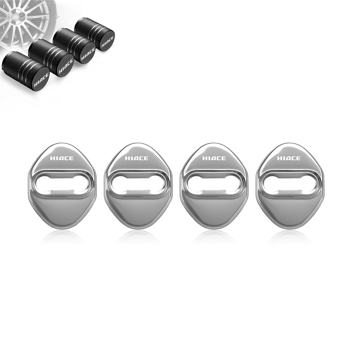 

Hiace Exclusive Accessory Door Striker Cover, Door Lock Cover, Custom Parts, Hiace 200 Series серебряный