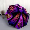1pc Leopard Print Hearts Automatic Open/Close Umbrella Compact Folding Umbrella, All-Season Portable Umbrella for Women/Men F1124244