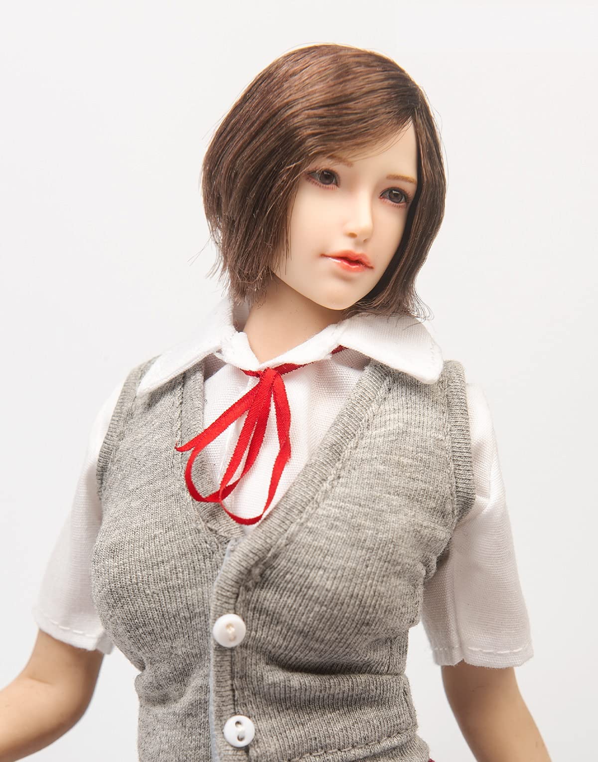 

[TOYBARJAPAN] Фигурка в масштабе 1/6 TYM126 Сексуальная Красавица для Офисных Леди, Школьниц, Студенток и т.д.. Серый жилет-свитер вязаный (Тело, Голова и