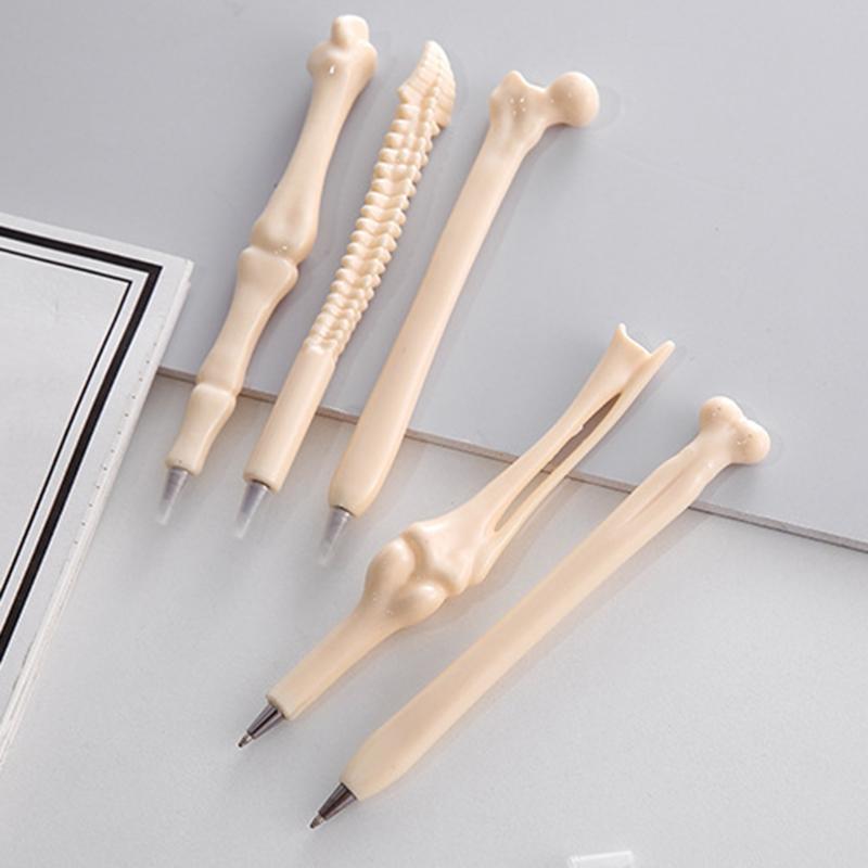 Novelty Bone Shape Ballpoint Pen Refill Writing Ball Pens School Office Stationery Gifts Supplies for Student Gifts