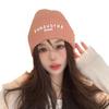 Women's Autumn and Winter New Korean Version of Versatile Treasure Warm Letter Knitted Hat Student Face Small Fashion Hat Women