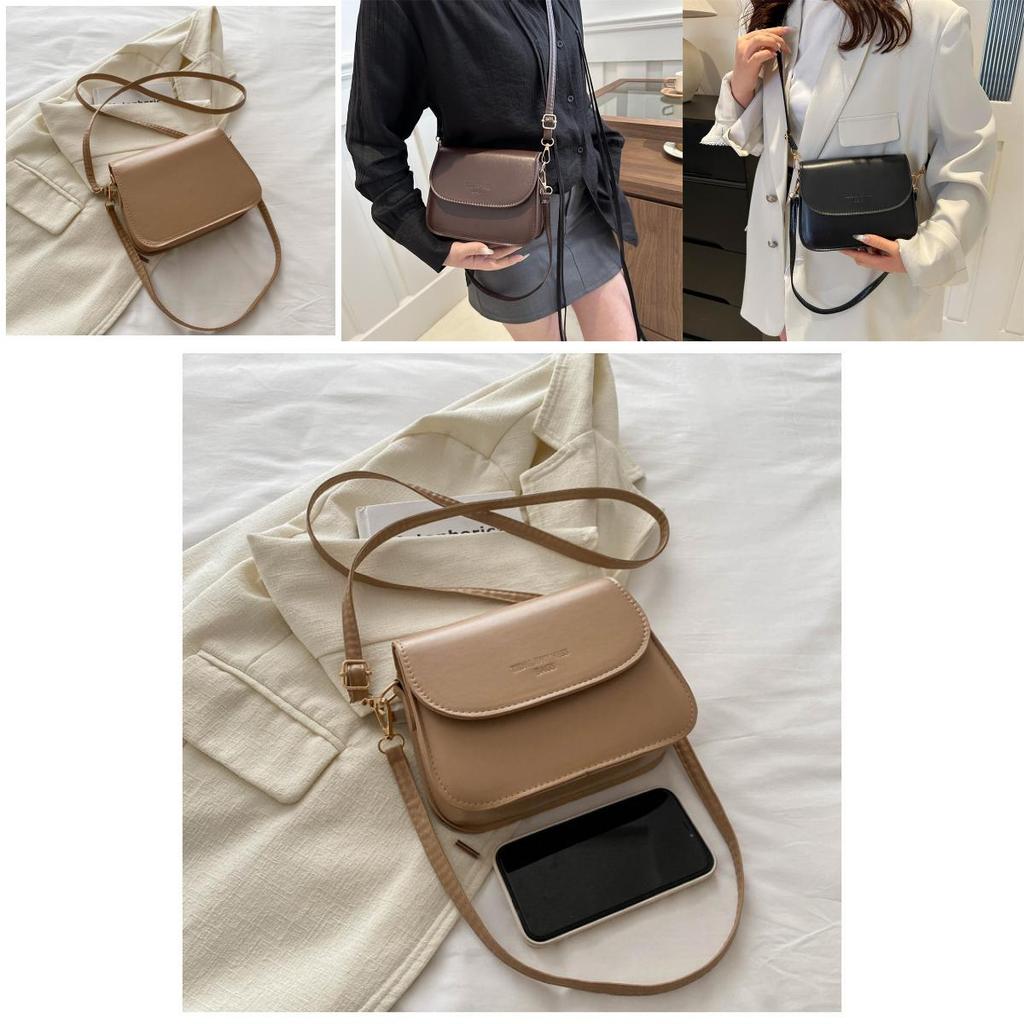 High-end Street Style Pu Small Square Shoulder Bag Women's Fashion Ins New Trend Crossbody Bag Black