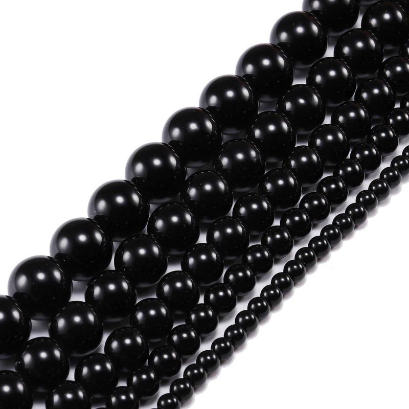 Black Glass Beads for DIY Crafts