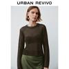 UR Women's Sheer Hollow-Out Knit Round Neck Top