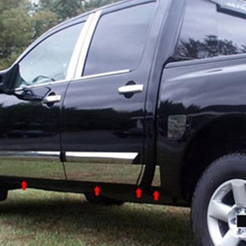 6PCS Chrome Pillar Posts For Nissan Titan Crew Cab 2004~2015 Door Trim Cover Kit