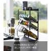 Yamazaki Tower Slim Spice Rack, 4 Tiers, Black, Approx. W24 X D9.5 X H26.7cm, Tower Style, Smooth Access, 8145