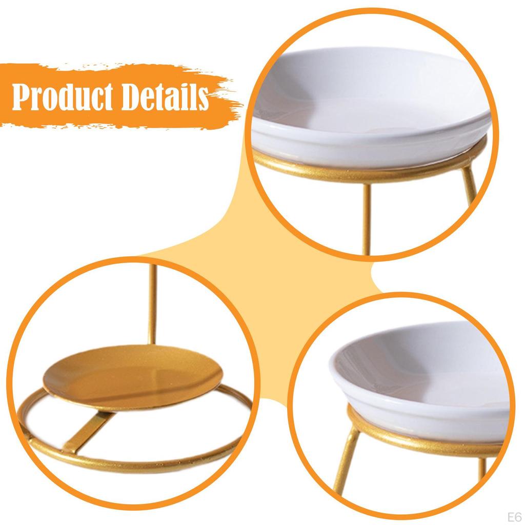 Ceramic Oil Melt Burner Censer Modern Portable Decorative Iron Frame for Living Room Bedroom