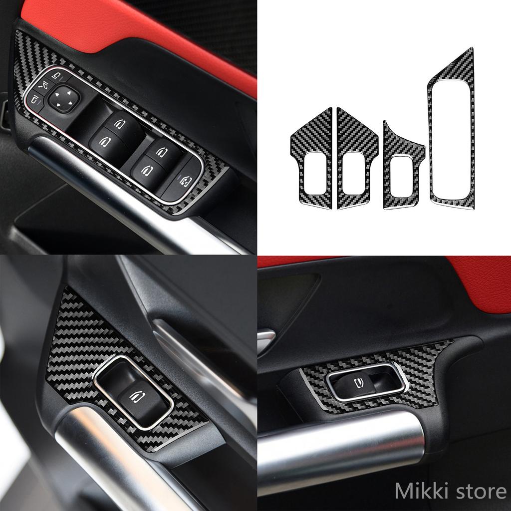 For Mercedes Benz GLB + B Class W246 + LHD/RHD Outlet Vent Frame Steering Wheel Panel Door Handles Carbon Fiber Sticker