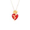 Fashion Gothic Red Heart and Rose Pendant Necklace Jewelry for Men and Women Gift