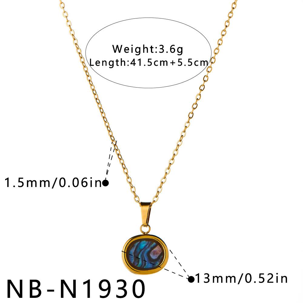 Stainless Steel Abalone Shell Necklace Women Heart Sun Water Drop Pendant Necklace Ins Fade Resistant Elegant Banquet Jewelry