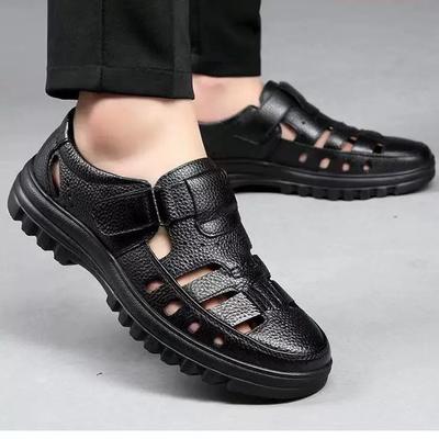 Sommer Atmungsaktive Herrenschuhe Business Cool Lederschuhe für Herren Lässig Hochzeit Bräutigam Britische Sandalen