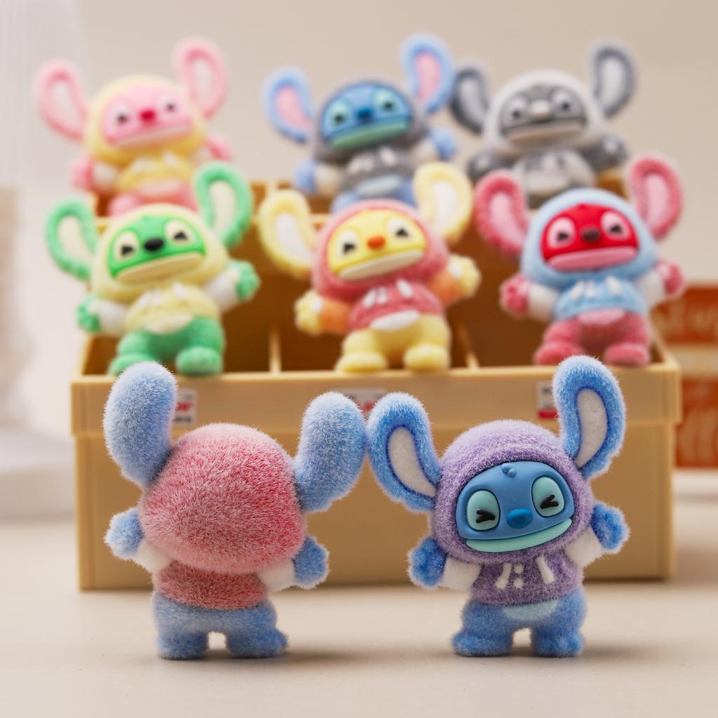 9Pcs/Set Street Dance Stitch Figure Toy Cartoon Figurine Desktop Decoration Model Ornaments Toys For Girls Boys Gift