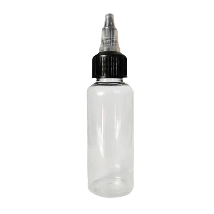 30, 50, 100ml Transparent PET Travel Bottle with Rotary Cap and Nozzle