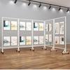 Mobile Art Display Stand: Vertical Folding Grid for Art Exhibitions and Kindergarten Art Shows