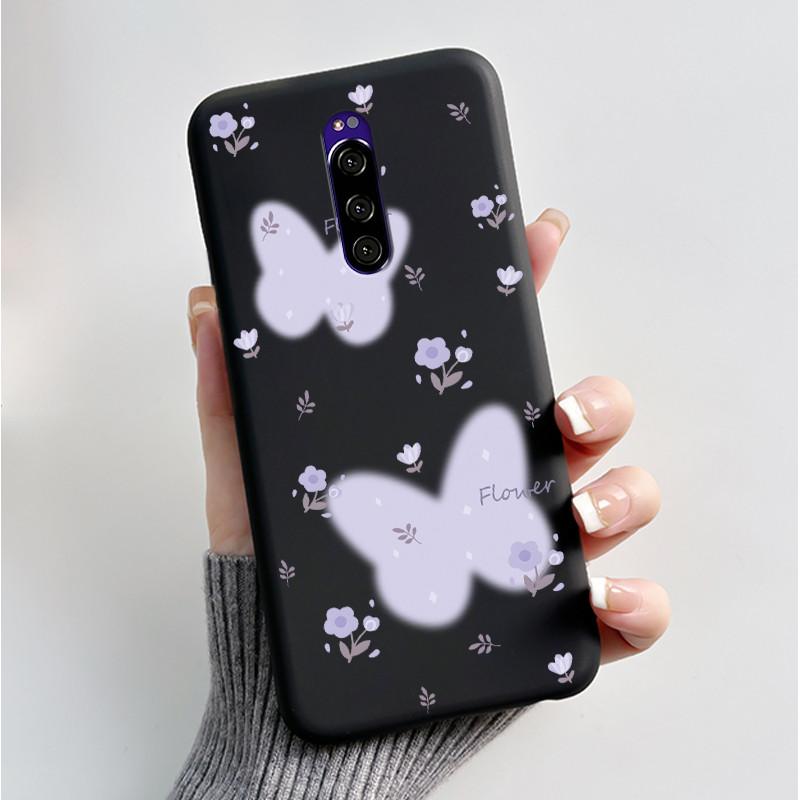 Printing Pattern Case For Sony Xperia 1 / Xperia XZ4 Funda Capa Soft Silicone Black Shell Cover Cute Flower Cartoon Casing Coque