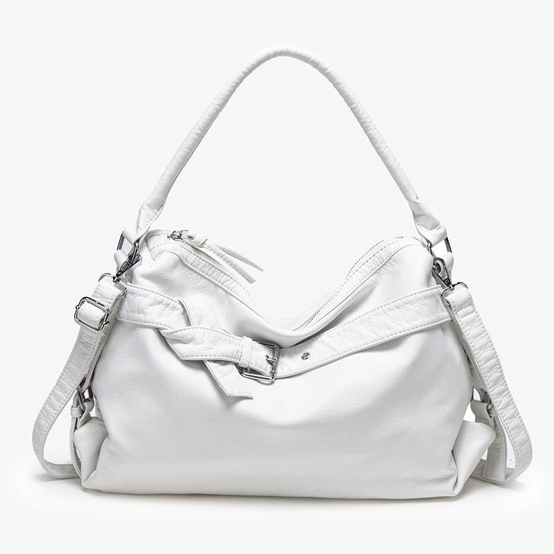 Washed tote bag ancient soft casual retro bag women s commuter versatile shoulder messenger bag