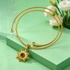 Tiger's Eye Sun Pendant Stainless Steel Necklace for Women Natural Stone Snake Chain Necklaces Fashion Jewelry Gift