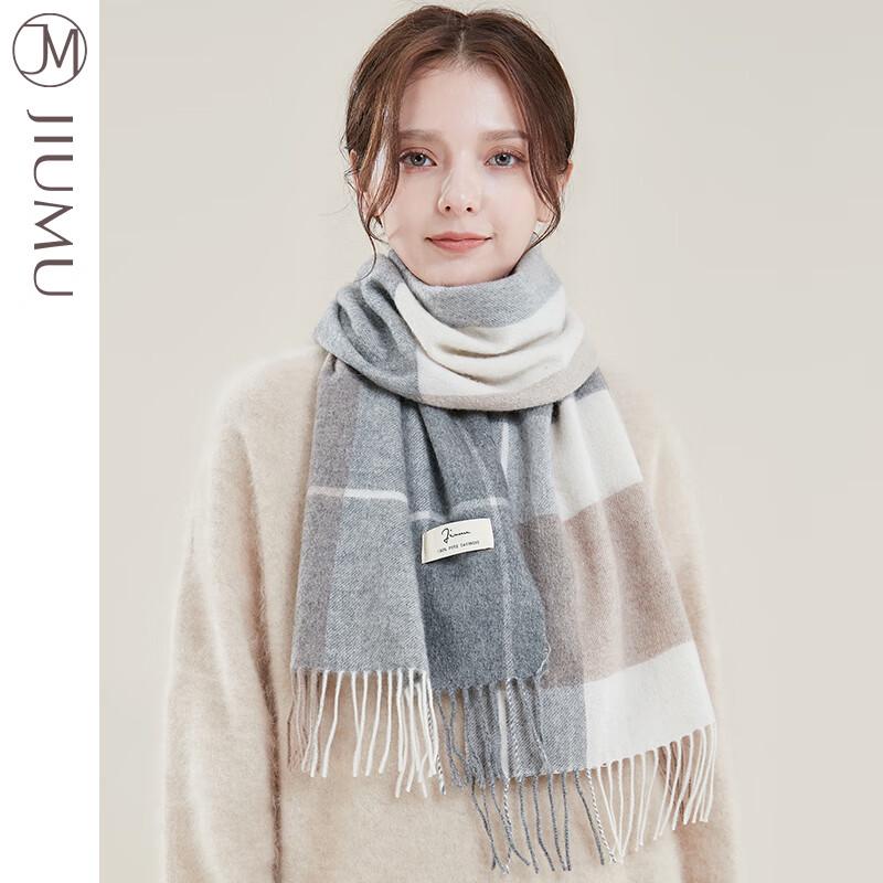 

JIUMU Women s Plaid Cashmere Scarf 1