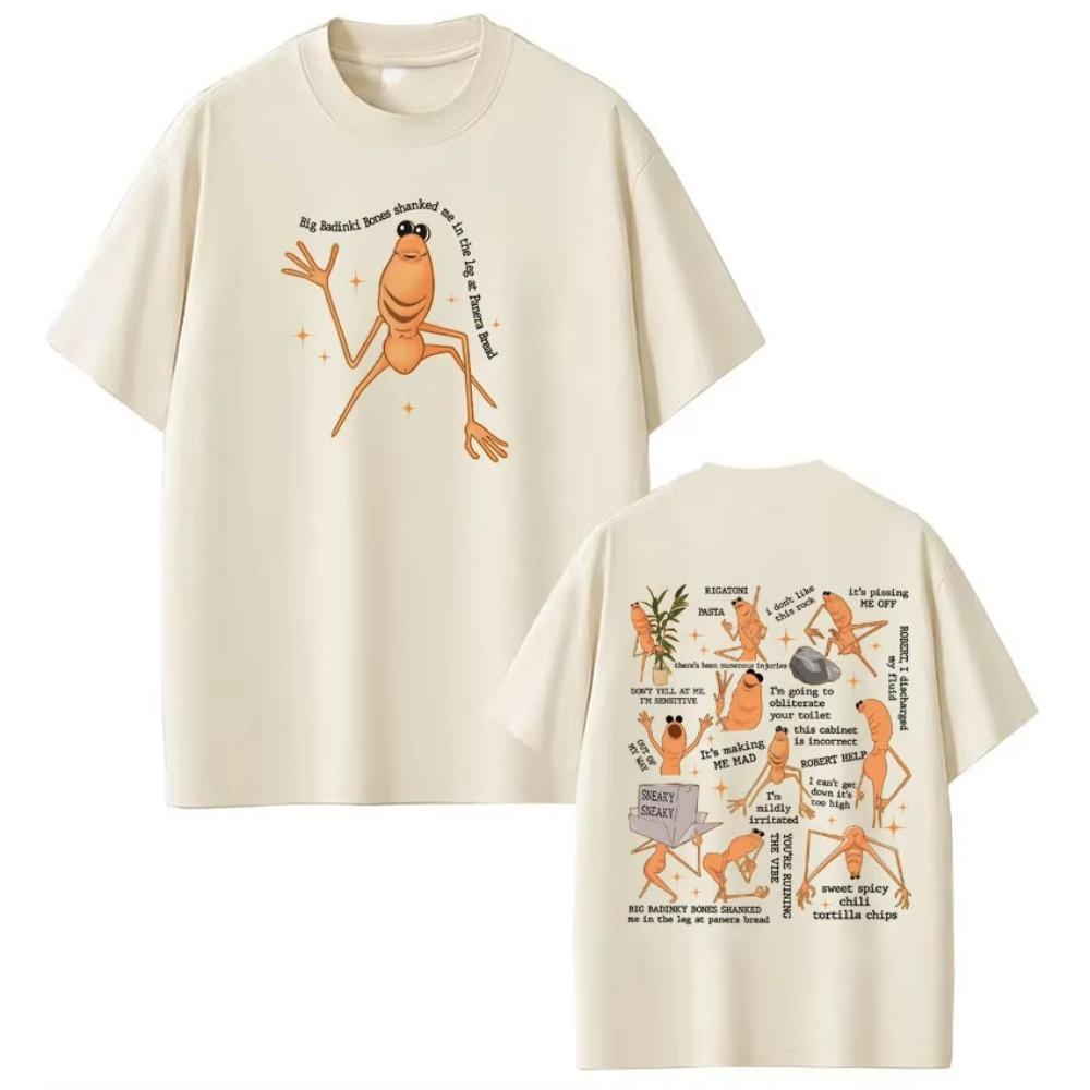 The Worm Files Robert Helps Marcus Funny Meme Tshirt Loose Fit Pure Cotton Harajuku Style Suitable for Couples Streetwear Top