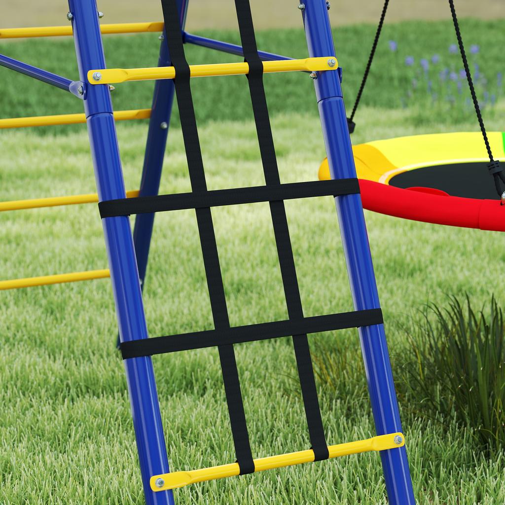 Children's Swing Set, Steel, 3-8 Years, 6-in-1 Design, Colorful