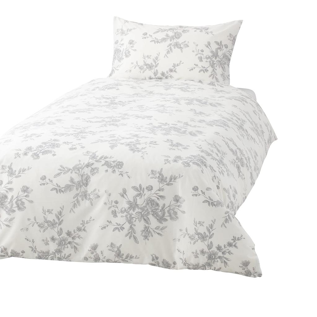 Francfranc Classic Flower Duvet Cover, Single, Gray, Floral Print, Monochrome Gray