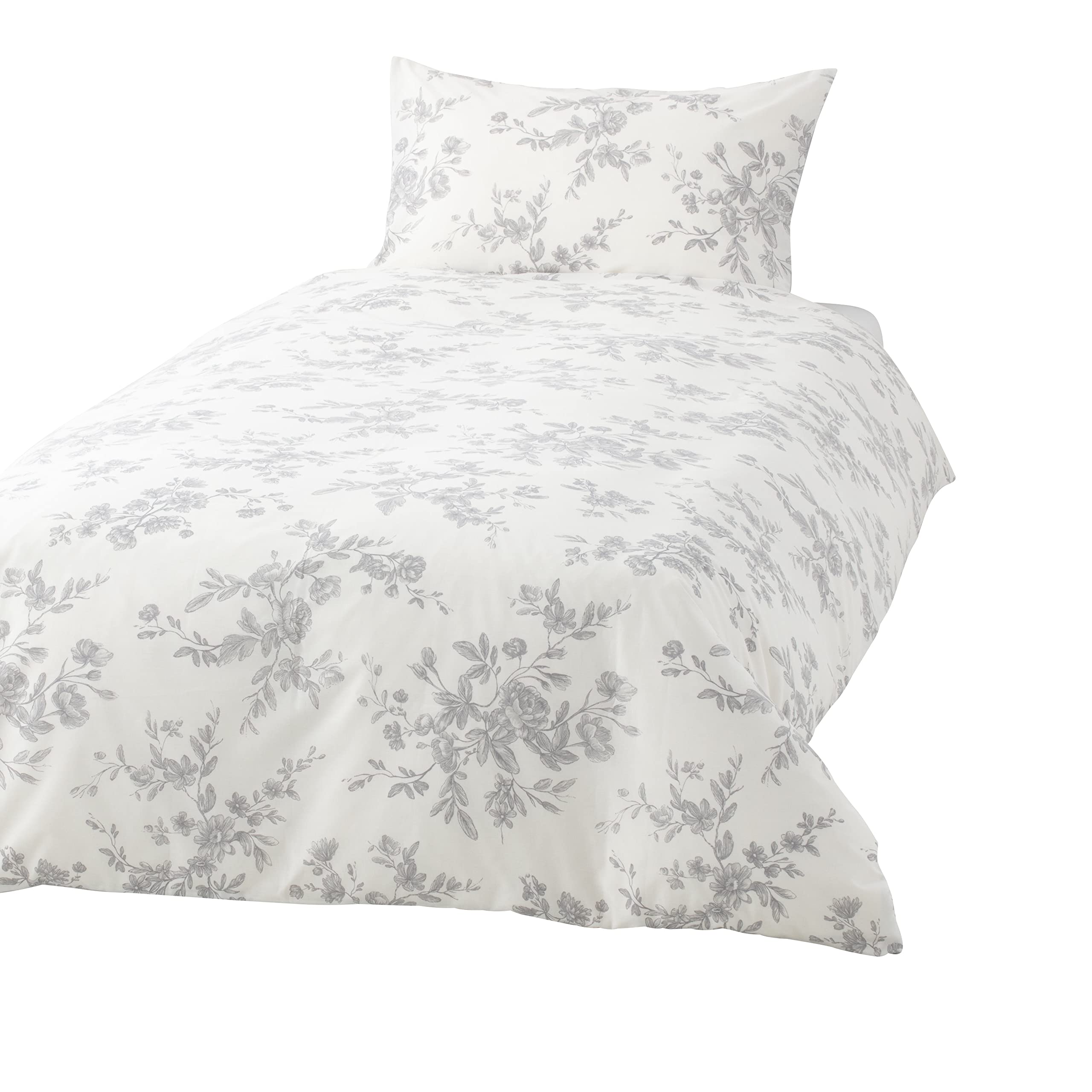 

Francfranc Classic Flower Duvet Cover, Single, Gray, Floral Print, Monochrome Gray
