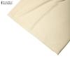 ZANZEA Women Elastic Waist Loose Casual Wide Leg Culottes Pants