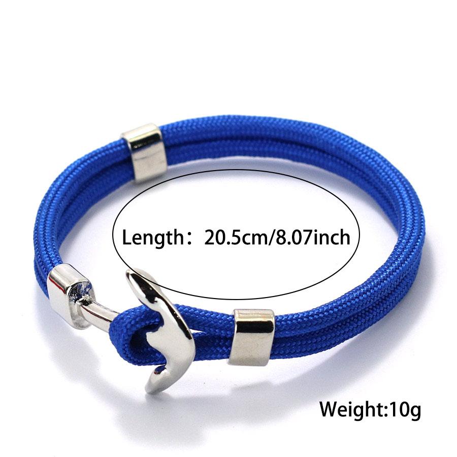 Nylon Rope Anchor Bracelet Men Double Marine Wrap Hand Rope Ocean Style Male Wrist Beach Surf Accessories Outdoor Braclet
