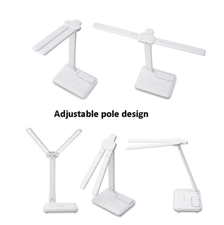 Doppelkopf-Beleuchtung LED-Lade-Schreibtischlampe, Stil: Wiederaufladbar 3600mAh+Kabel