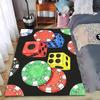 Dice and Poker Chips Pattern Carpet for Game Room Decoration Suitable for Use As an Anti-slip for Living Room Bedroom Sofas