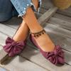 Fashion Plus Size 2025 Hot Sale Women's Flats Soft Bottom Slip on Pointed Toe Butterfly-knot Flats Outdoor Casual Daily Walking Shoes