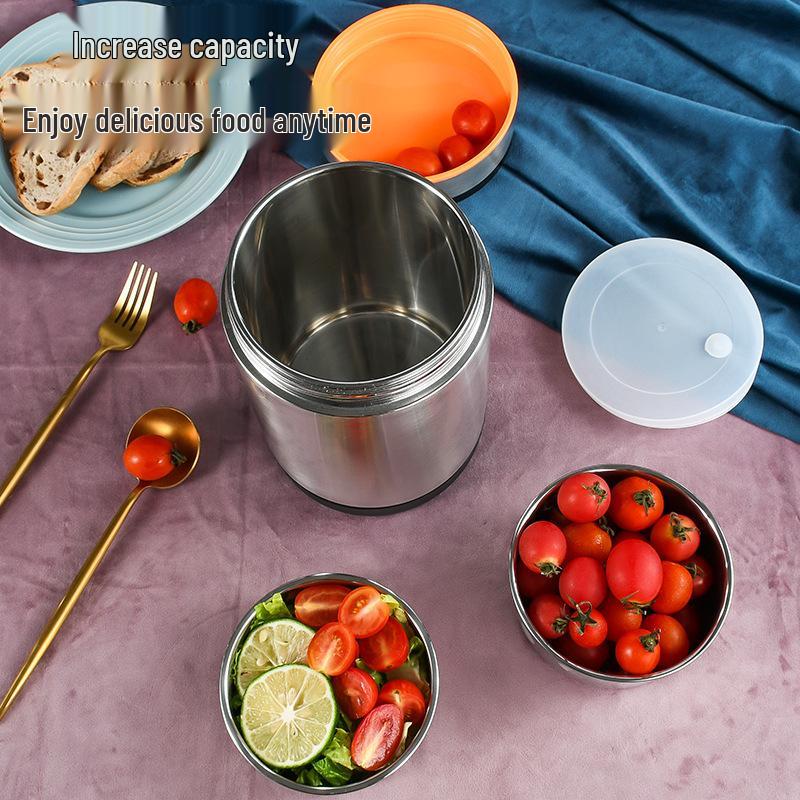 304 Stainless Steel Insulated Bento Lunch Box for Office Workers & Students - Large Capacity & Portable