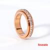 Live Hot Style Rotatable Zircon Titanium Ring with 18k Rose Gold Plating