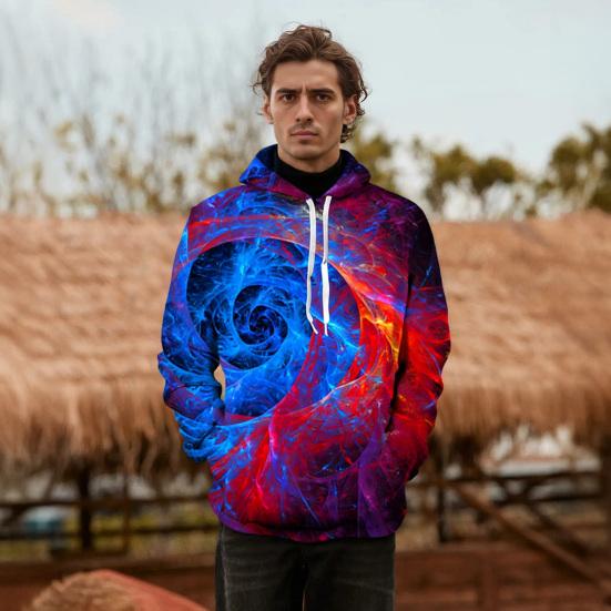 3D potisk Mikina s kapucí Pánská Mikina s kapucí se stahovací šňůrkou Ležérní Volná Zesílená Mikina přes hlavu na Jaro Podzim Zimu pro Každodenní nošení Sport Street