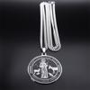 Colliers Médailles Saint François d'Assise pour Femmes Hommes Acier Inoxydable Couleur Argent Protecteur des Animaux Collier Bijoux N7569