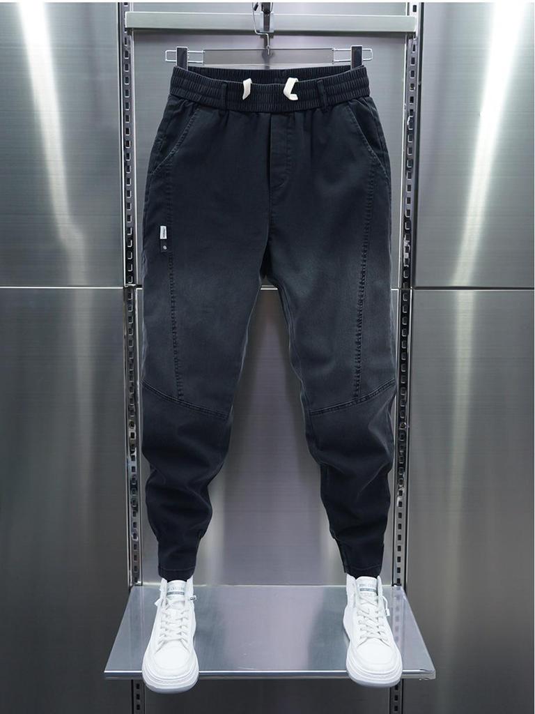 Men's Gradient Stitch Slim Fit Skinny Jeans with Elastic Cuffs