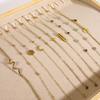 Women Jewelry 18K Gold Travel Bracelet Curb Link Chain Cross Moon Zircon Charm Bracelet