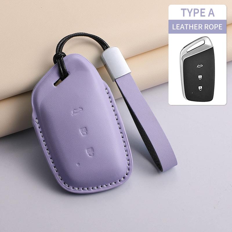 Car Smart Remote Key Case Cover For Baojun Rm5 Rs3 Rs5 Rc6 Anti-Scratch Pu Leather Car Key Protectiver Shell Garnish Accessories