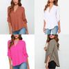 Stilvolles Damen Casual Langarm V-Ausschnitt T-Shirt Pullover Tunika Bluse Optionen